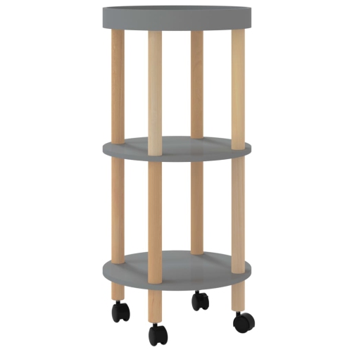 vidaXL 3-tier Trolley Grey 38x38x82cm Engineered Wood&Solid Wood Pine