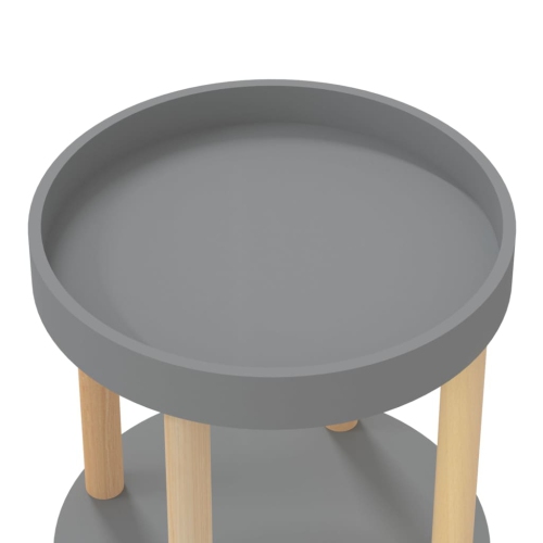 vidaXL 3-tier Trolley Grey 38x38x82cm Engineered Wood&Solid Wood Pine