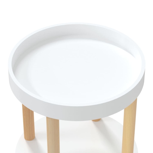 vidaXL 3-tier Trolley White 38x38x82 cm Engineered Wood&Solid Wood Pine