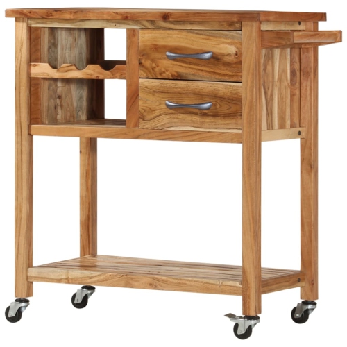 vidaXL Kitchen Trolley 80x45x91 cm Solid Acacia Wood