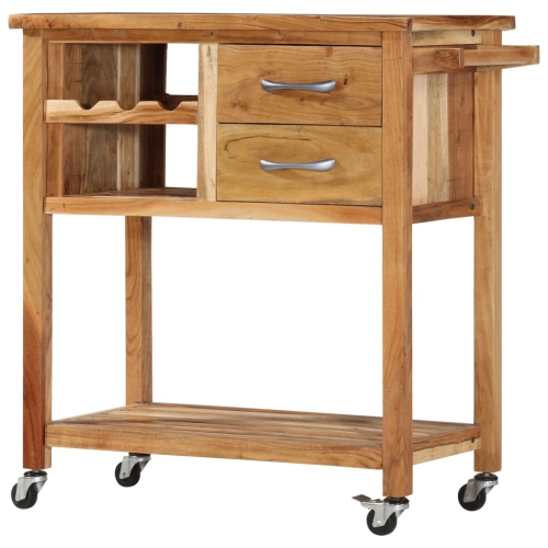 vidaXL Kitchen Trolley 80x45x91 cm Solid Acacia Wood