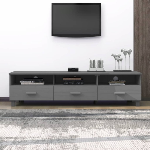 VIDAXL  Tv Cabinet Hamar Dark Grey 158X40X40 Cm Solid Wood Pine