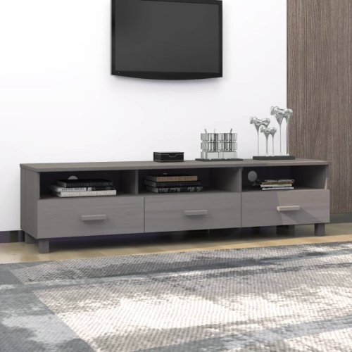 vidaXL TV Cabinet HAMAR Light Grey 158x40x40 cm Solid Wood Pine