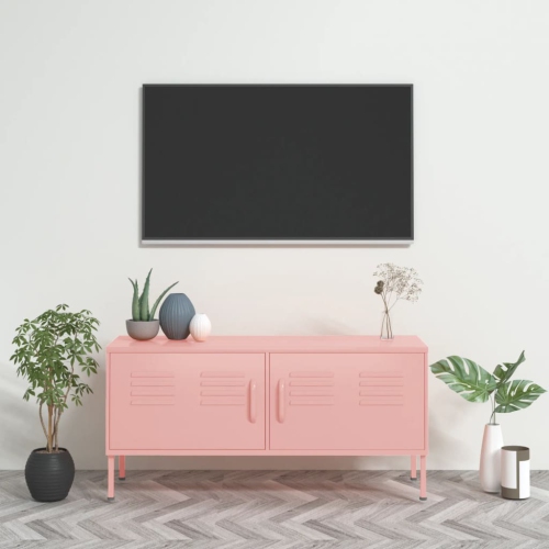 vidaXL TV Cabinet Pink 105x35x50 cm Steel
