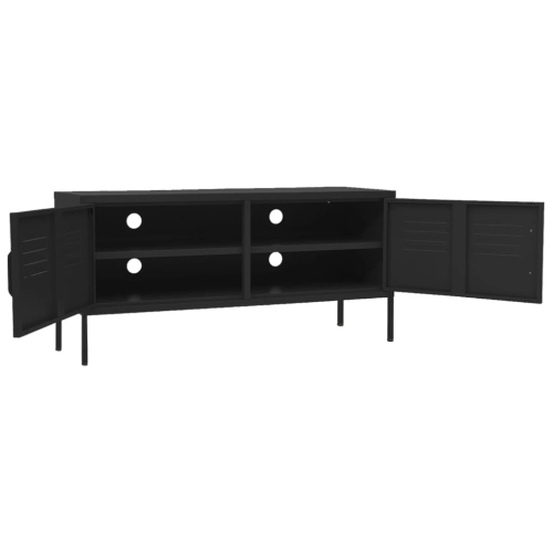vidaXL TV Cabinet Black 105x35x50 cm Steel