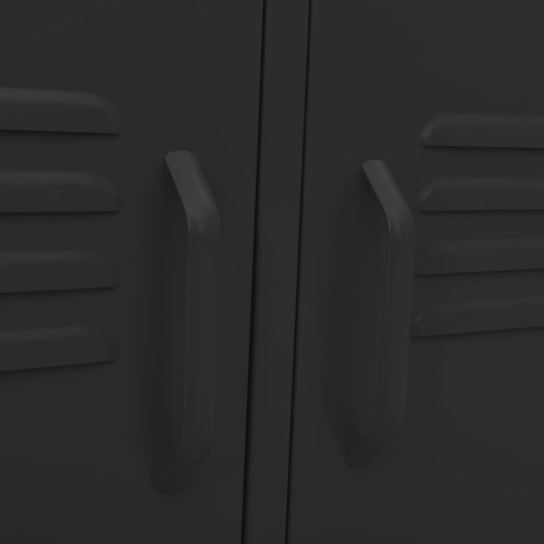 vidaXL TV Cabinet Black 105x35x50 cm Steel