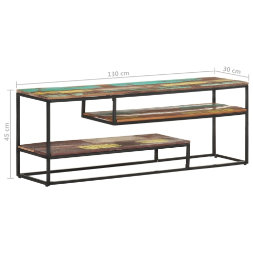 vidaXL TV Cabinet 130x30x45 cm Solid Reclaimed Wood