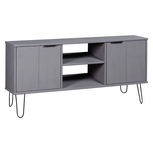 vidaXL TV Cabinet New York Grey Solid Pine Wood
