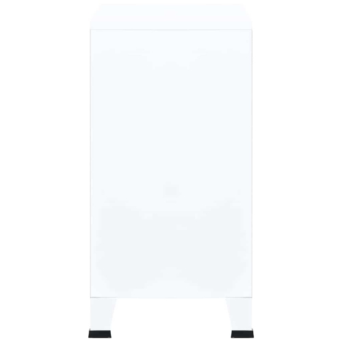 vidaXL Storage Chest, Metal Storage Cabinet with 4 Doors, Metal Handle, 29.5''x15.8''x31.5'', White