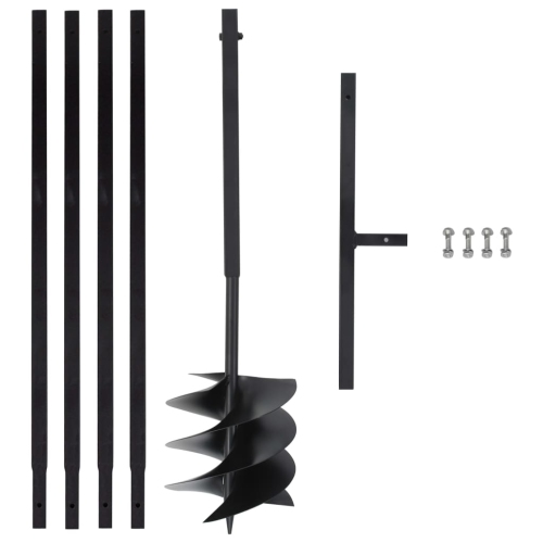 vidaXL Ground Drill with Handle 250 mm with Extension Tube 4 m Steel