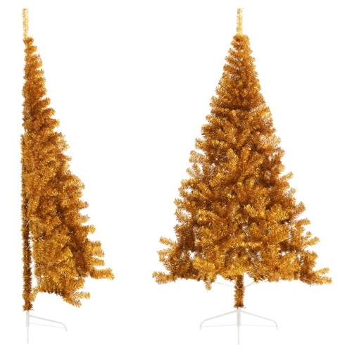 VIDAXL  Artificial Half Christmas Tree With Stand Gold 210 Cm Pet