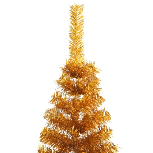 Sapin de Noël artificiel de vidaXL avec support en forme de 210&nbsp;cm doré