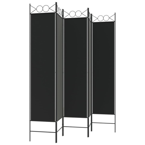 vidaXL 5-Panel Room Divider Black 200x200 cm Fabric