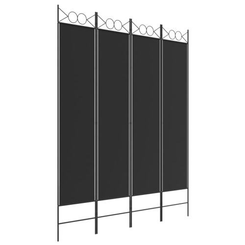 VIDAXL  4-Panel Room Divider 160X200 Cm Fabric In Black