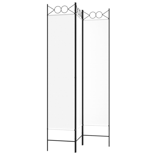 vidaXL 3-Panel Room Divider White 120x200 cm Fabric