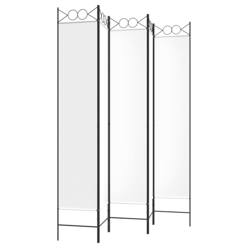 vidaXL 5-Panel Room Divider White 200x220 cm Fabric