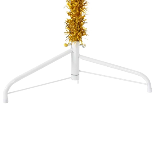 vidaXL Slim Artificial Half Christmas Tree with Stand Gold 210 cm