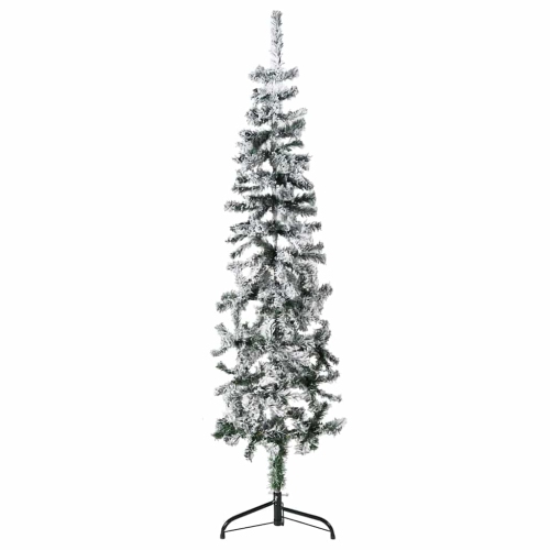 VIDAXL  Slim Artificial Half Christmas Tree With Flocked Snow 150 Cm