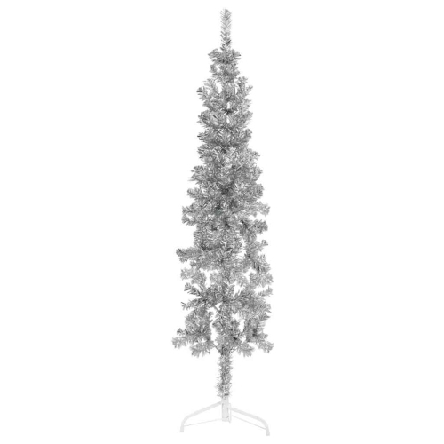 VIDAXL  Slim Artificial Half Christmas Tree With Stand 180 Cm In Silver
