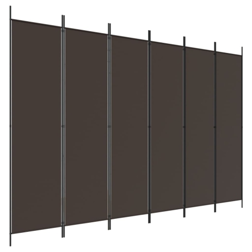 VIDAXL  6-Panel Room Divider 300X200 Cm Fabric In Brown