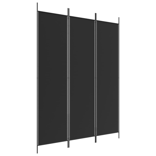 vidaXL 3-Panel Room Divider Black 150x200 cm Fabric