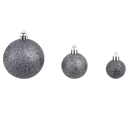 vidaXL 100 Piece Christmas Ball Set 3/4/6 cm White/Grey