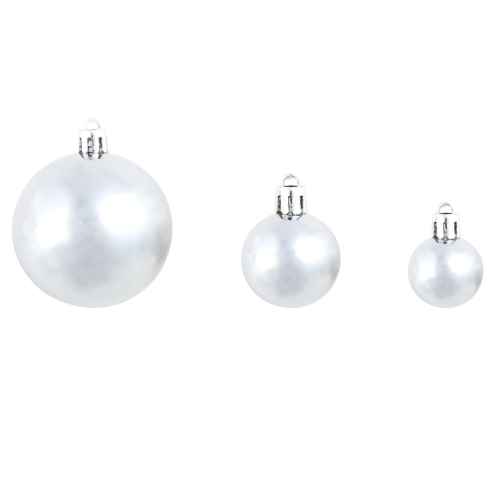 vidaXL 100 Piece Christmas Ball Set 3/4/6 cm White/Grey