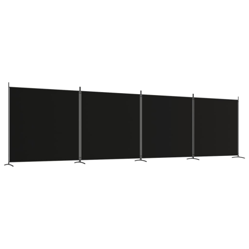 VIDAXL  4-Panel Room Divider 698X180 Cm Fabric In Black