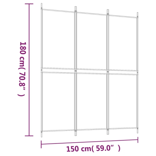 vidaXL 3-Panel Room Divider Anthracite 150x180 cm Fabric