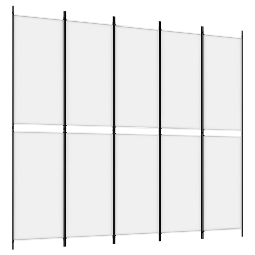 VIDAXL  5-Panel Room Divider 250X220 Cm Fabric In White