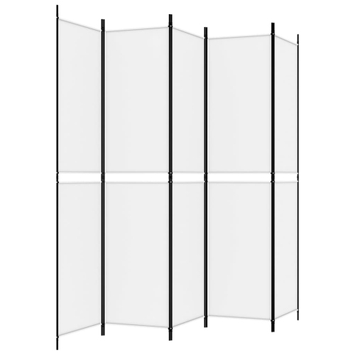 vidaXL 5-Panel Room Divider White 250x220 cm Fabric
