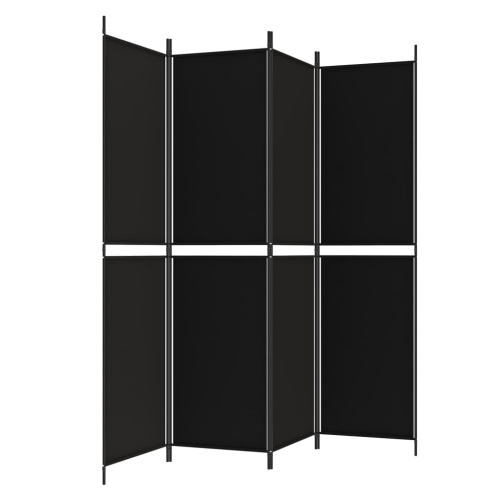 vidaXL 4-Panel Room Divider Black 200x200 cm Fabric