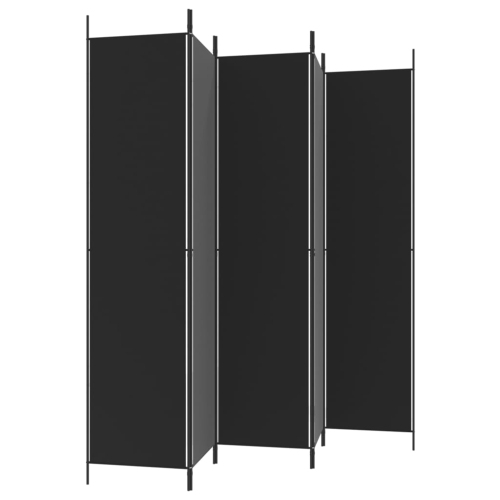 vidaXL 5-Panel Room Divider Black 250x220 cm Fabric