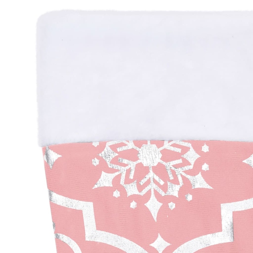 vidaXL Luxury Christmas Tree Skirt with Sock Pink 122 cm Fabric