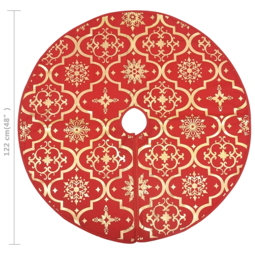 vidaXL Luxury Christmas Tree Skirt with Sock Red 122 cm Fabric