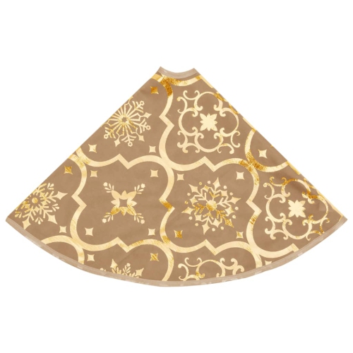 vidaXL Luxury Christmas Tree Skirt with Sock Yellow 122 cm Fabric