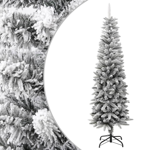 vidaXL Sapin de Noël artificiel à charnières avec neige floquée 180 cm