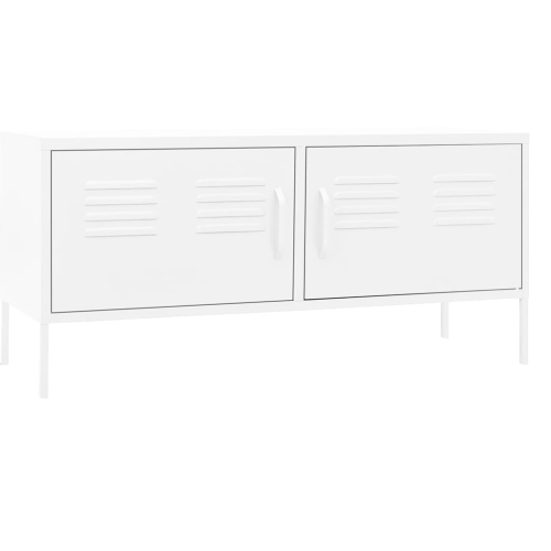 VIDAXL  Tv Cabinet 105X35X50 Cm Steel In White