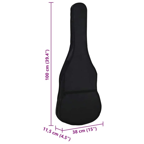 Sac de guitare vidaXL pour guitare classique 4/4, tissu 37 cm noir 100 po