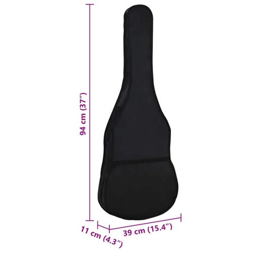 vidaXL Guitar Bag for 3/4 Classical Guitar Black 94x35 cm Fabric