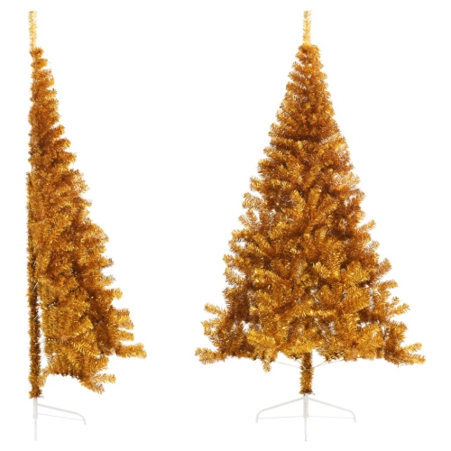 VIDAXL  Artificial Half Christmas Tree With Stand Gold 240 Cm Pet