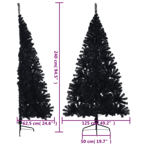 Sapin de Noël artificiel de vidaXL avec support en PVC 240&nbsp;cm noir