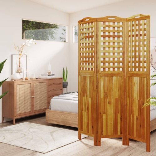 VIDAXL  3-Panel Room Divider 121.5X2X180 Cm Solid Wood Acacia