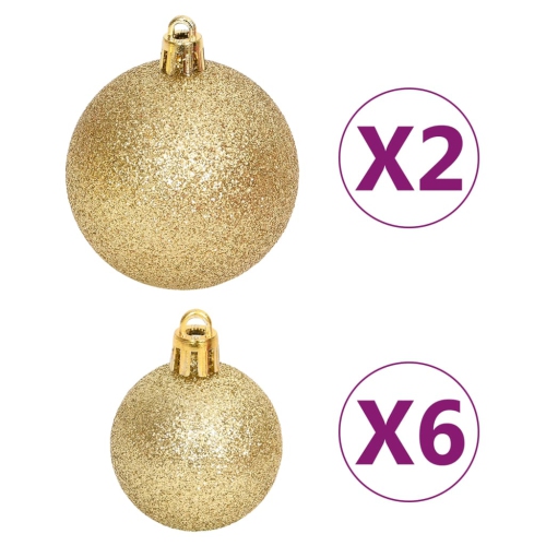 vidaXL 108 Piece Christmas Bauble Set Gold and Red