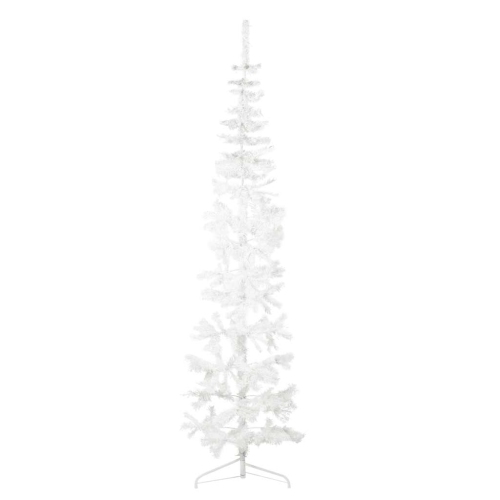 VIDAXL  Slim Artificial Half Christmas Tree With Stand White 210 Cm