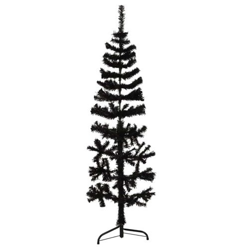 VIDAXL  Slim Artificial Half Christmas Tree With Stand 120 Cm In Black