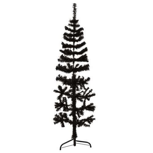 VIDAXL  Slim Artificial Half Christmas Tree With Stand 150 Cm In Black