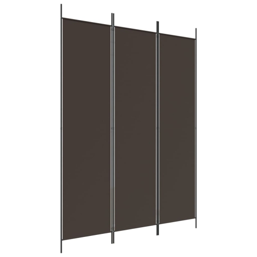 vidaXL 3-Panel Room Divider Brown 150x200 cm Fabric