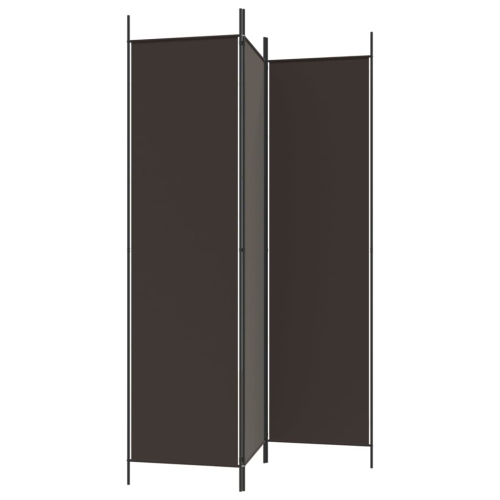 vidaXL 3-Panel Room Divider Brown 150x200 cm Fabric