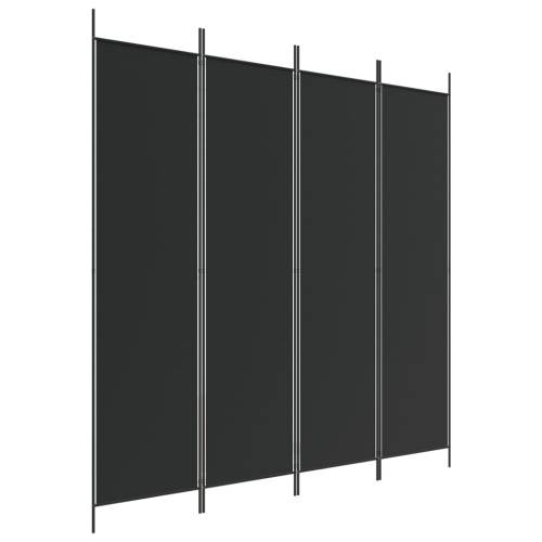 VIDAXL  4-Panel Room Divider 200X200 Cm Fabric In Black